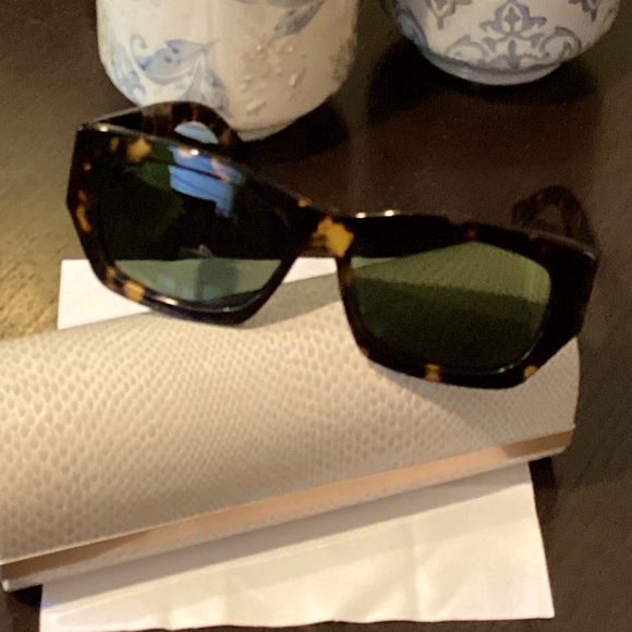Brand new jimmy choo Havana sunglasses Tortoise shell frames w/ green lenses. - Picture 1 of 15